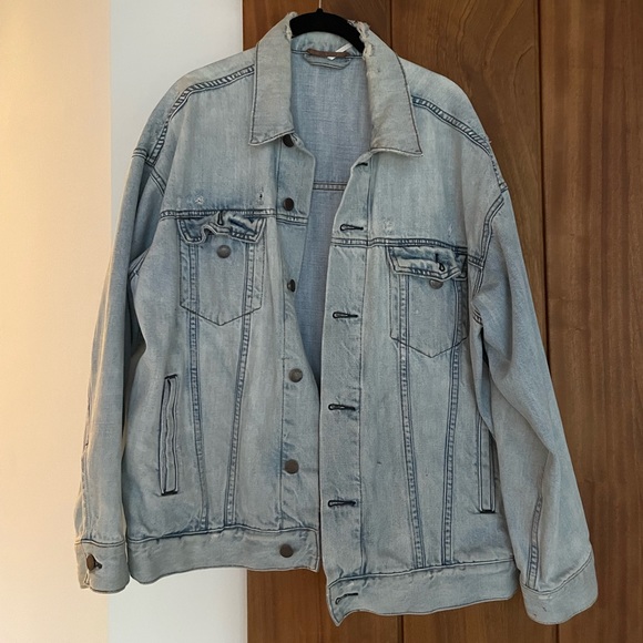 FREE PEOPLE Oversized Denim Jean Jacket XS/S - Picture 1 of 6